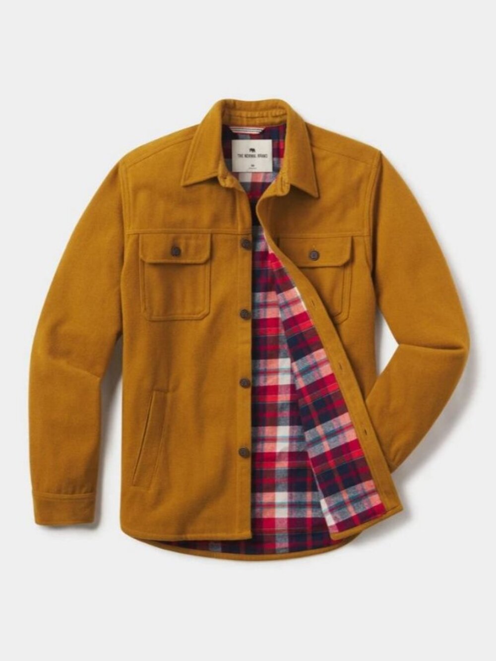 The Normal Brand Brightside Flannel Shacket Gold Size M